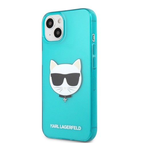 ΘΗΚΗ ΓΙΑ APPLE IPHONE 13 FACEPLATE KARL LAGERFELD KLHCP13MCHTRB BLUE CLEAR FLUO
