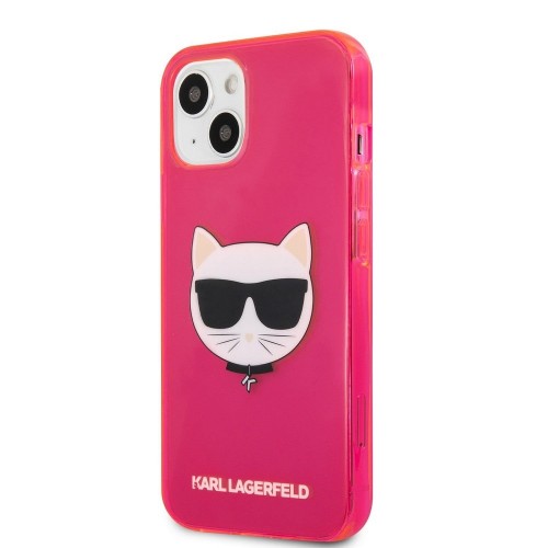ΘΗΚΗ ΓΙΑ APPLE IPHONE 13 FACEPLATE KARL LAGERFELD KLHCP13MCHTRP PINK CLEAR FLUO