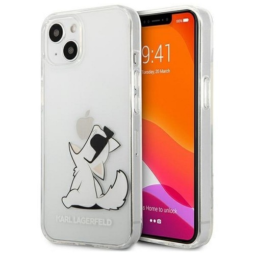ΘΗΚΗ ΓΙΑ APPLE IPHONE 13 MINI FACEPLATE CHOUPETTE EAT KARL LAGERFELD KLHCP13SCFNRC CLEAR