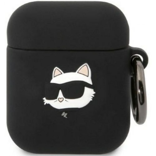 ΘΗΚΗ ΓΙΑ APPLE AIRPODS 1 & 2 KARL LAGERFELD 3D SIL NFT CHOUPETTE ORIGINAL BLACK KLA2RUNCHK