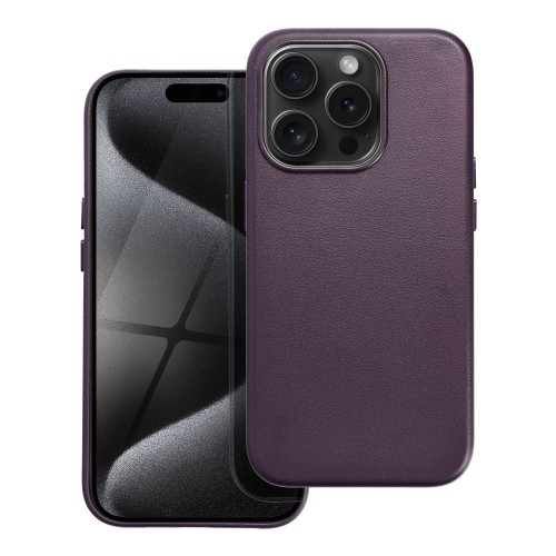 ΘΗΚΗ ΓΙΑ APPLE IPHONE 15 PRO MAX LEATHER MAG COVER PURPLE