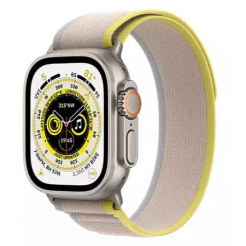 APPLE WATCH ULTRA 49mm TITANIUM TRAIL LOOP S/M YELLOW/BEIGE EU MNHK3