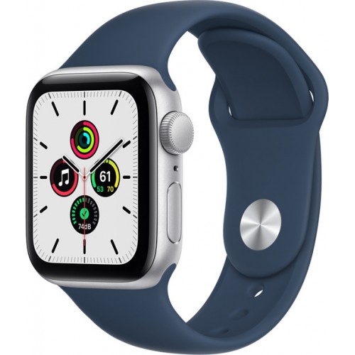 APPLE WATCH SE 44mm GPS SILVER/BLUE SPORT BAND MKQ43 EU EKΘΕΣΙΑΚΟ
