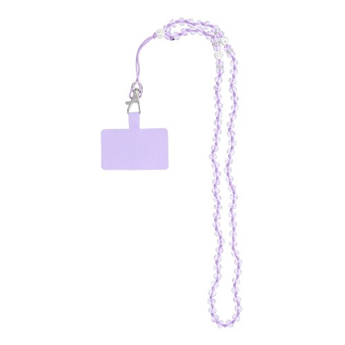 CRYSTAL DIAMOND PENDANT FOR THE PHONE / CORD LENGTH 74cm PURPLE