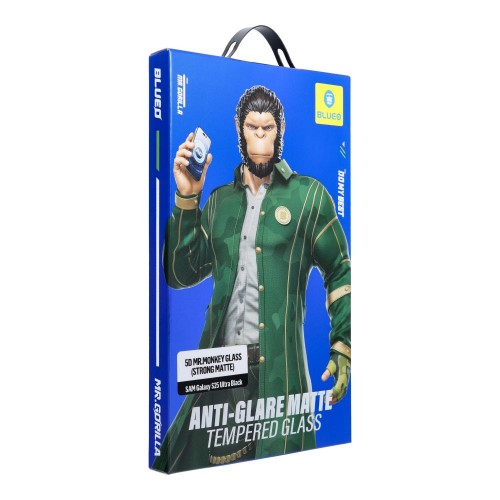 TEMPERED GLASS 5D Mr. MONKEY (AG MATTE GLASS) FOR SAMSUNG S25 ULTRA BLACK