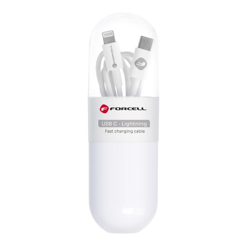 Cable USB-C TO LIGHTNING FORCELL F-ENERGY PD 27W TUBE 1m C291 WHITE