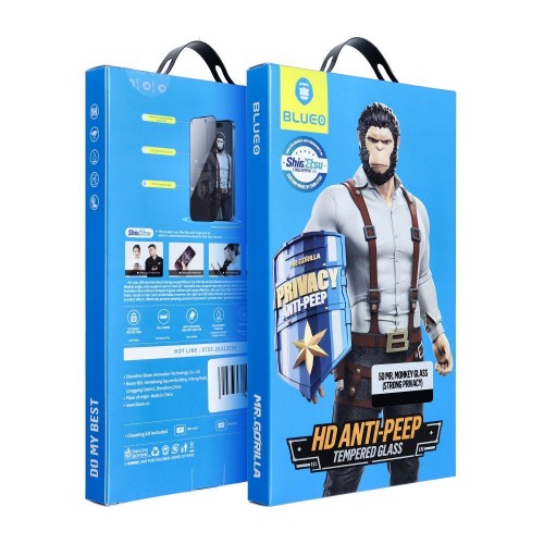 TEMPERED GLASS 5D Mr. MONKEY (STRONG PRIVACY) FOR APPLE IPHONE 17 PRO BLACK