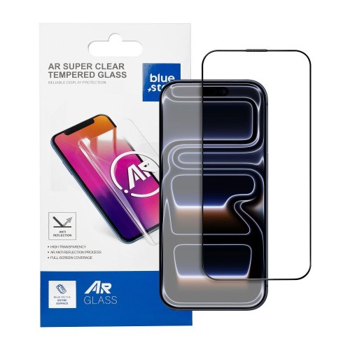 TEMPERED GLASS FOR IPHONE 15/16 BLUE STAR 5D AR BLACK