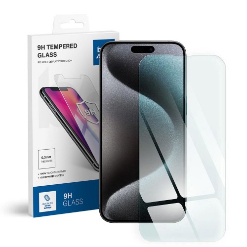 TEMPERED GLASS FOR IPHONE 15 PRO BLUE STAR