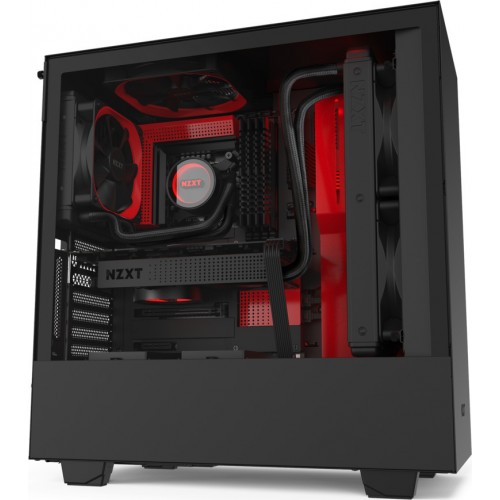 CASE NZXT H510 TOWER TEMPERED GLASS BLACK RED CA-H510B-BR