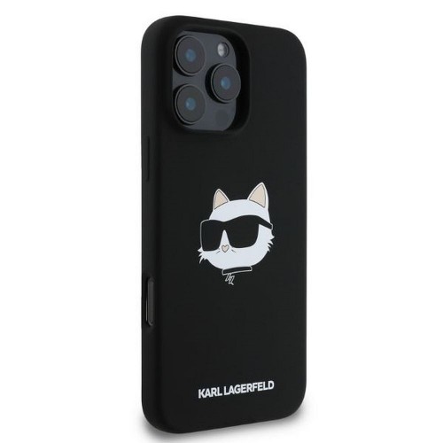ΘΗΚΗ ΓΙΑ APPLE IPHONE 16 PRO MAX COMPATIBLE WITH MAGSAFE KARL LAGERFELD (SIL CHOUPETTE HEAD PRINT) KLHMP16XSCHPPLK BLACK